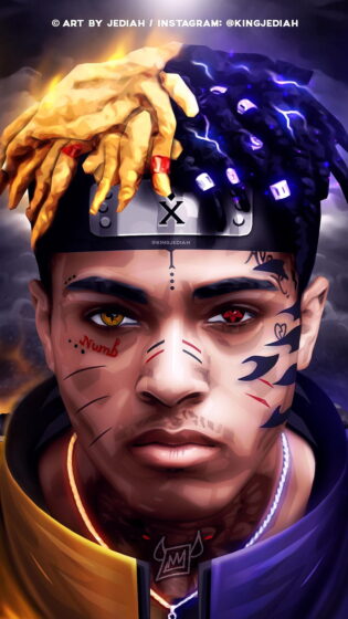 xxx tentacion wallpaper with 2 color hair