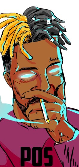 xxx tentacion wallpaper with sketch style for iPhone