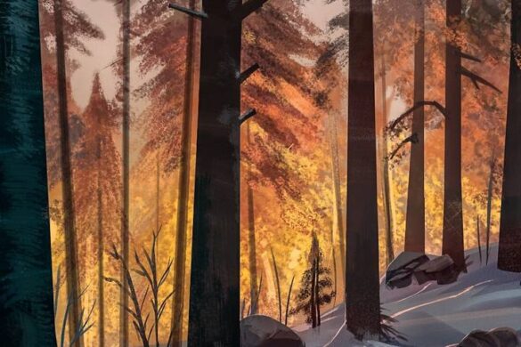 download Winter wallpaper drawn for mobile