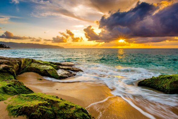 sea wallpaper with mossy rocks sea wallpaper with mossy rocks