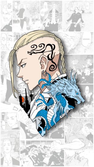 Tokyo revenges wallpaper with Draken and green dragon 2160x3840