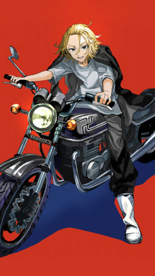 Tokyo revenges wallpaper with Mickey riding a motorcycle 2160x3840