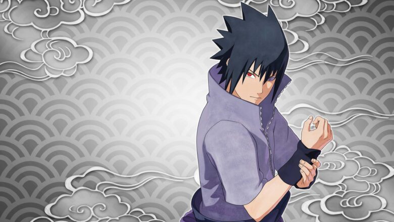 Uchiha Sasuke wallpaper 4k with gray background