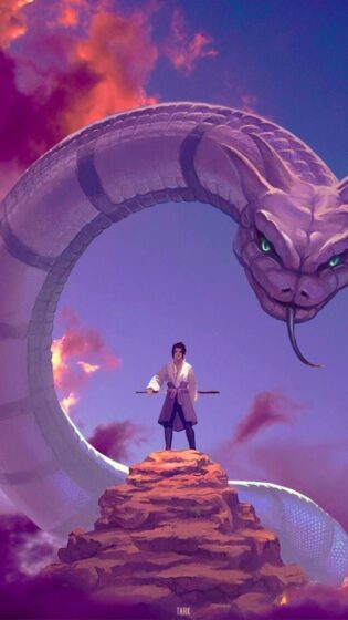 Uchiha Sasuke wallpaper with snake