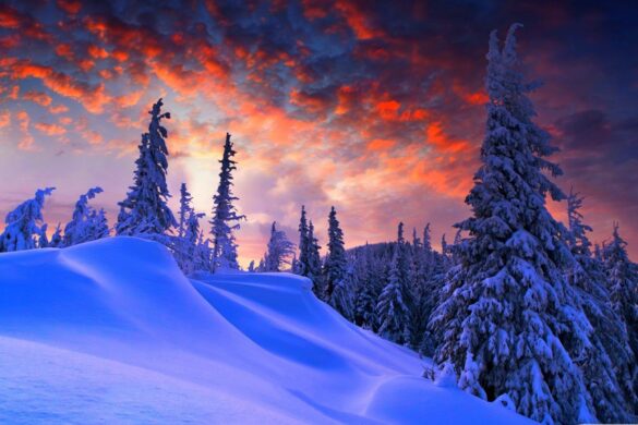 Winter wallpaper in the afternoon for computers