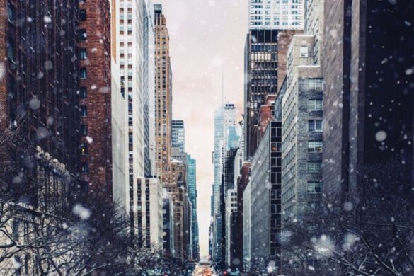 Winter wallpaper in the city
