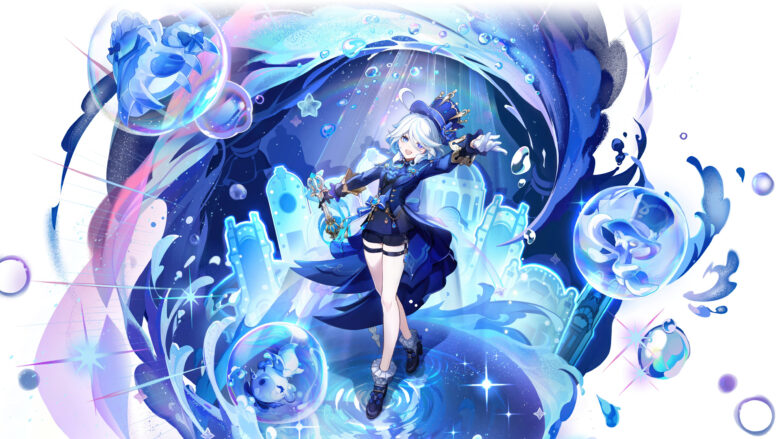 furina genshin impact wallpaper with her magic 3840x2160