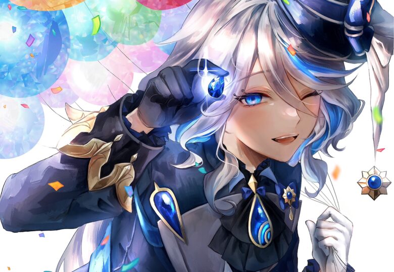 furina wallpaper holding a gem 2889x2000