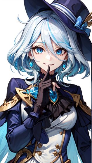 furina wallpaper with silent sign pose 1080x1920