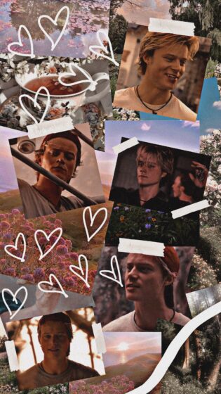 aesthetic jj outer banks wallpaper with white heart drawings 1947x3464