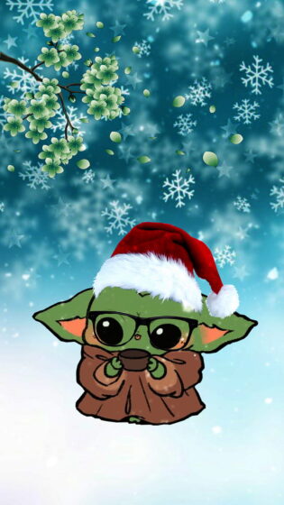 baby yoda wallpaper christmas theme 800x1422