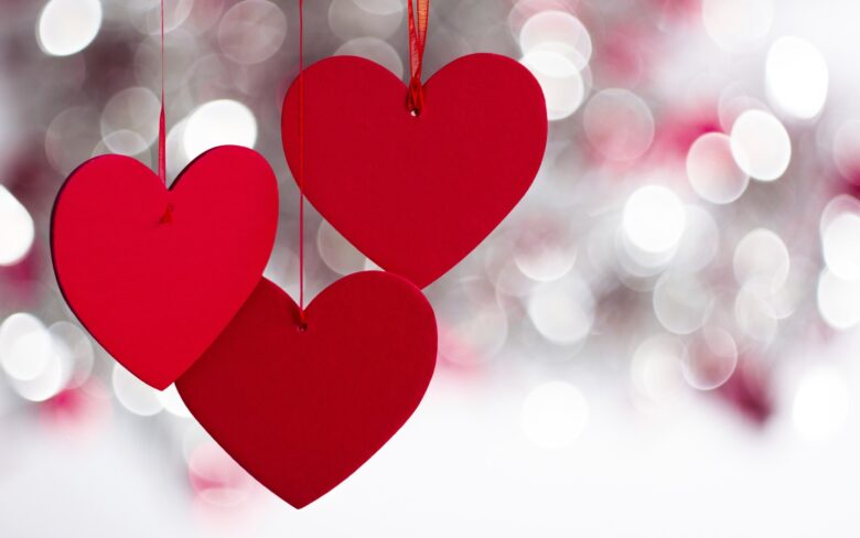 Best valentine wallpaper with red hearts 2k 2560x1600