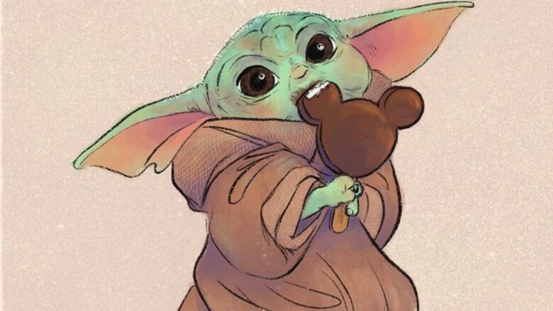 Cute baby yoda wallpaper draw 1920x1080