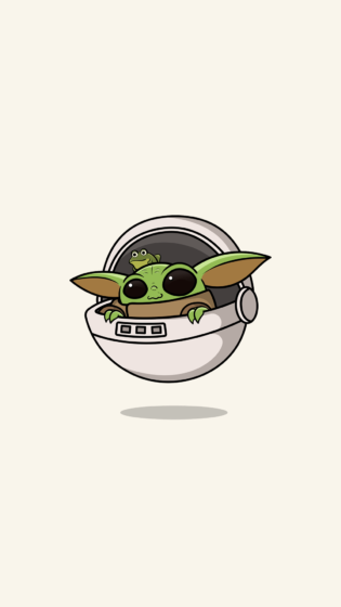 cute, lovely baby yoda wallpaper with light background 1080x1920