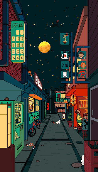 Night street gif wallpaper 1120z1960