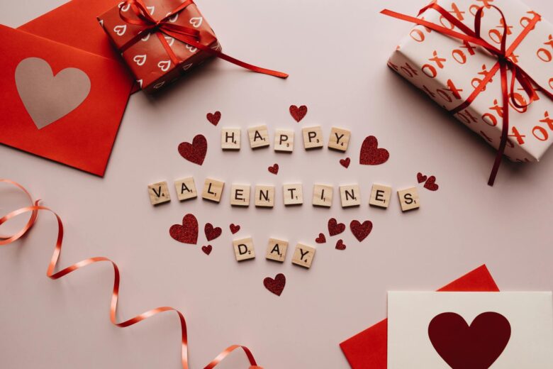 Valentine Day wallpaper with wooden lettering 1920x1280