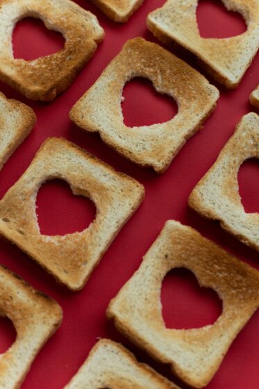 valentine wallpaper with hearts made from slices of bread 1920x2880