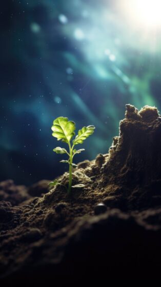 4k wallpaper phone showing the beauty of trees growing on cliffs 2152x3840