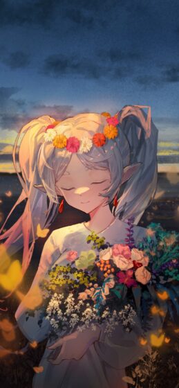 4K wallpaper with anime girl 1284x2778