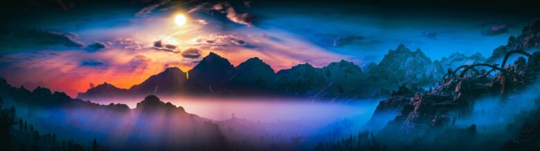 5120x1440 wallpaper with sunrise theme