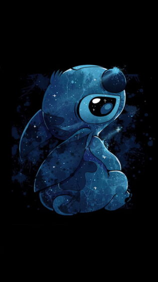 Best blue stitch wallpaper aesthetic with dark background 850x1513