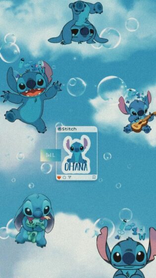 blue stitch wallpaper aesthetic with blue sky background 720x1280