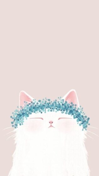 cat pfp wallpaper with cute garland on head 721x1280