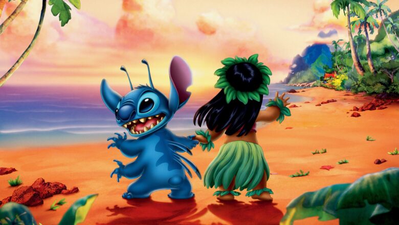 cute adorable stitch wallpaper with Lio by the seaside 1920x1080