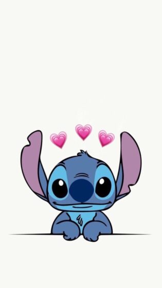 cute adorable stitch wallpaper with simple style 750x1334