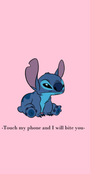 Cute blue stitch wallpaper aesthetic with pink background 1220x2356