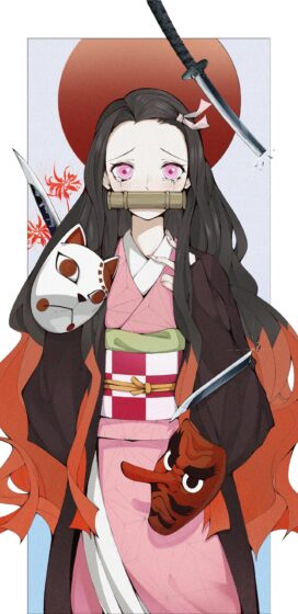 Cute demon slayer pfp wallpaper Nezuko 1440x2960