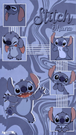 Cute, lovely blue stitch wallpaper aesthetic for phone 900x1600