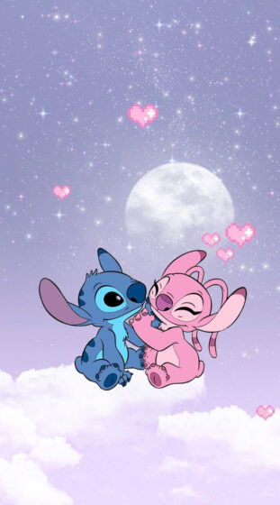 Cute, lovely stitch valentines day wallpaper 600x1080