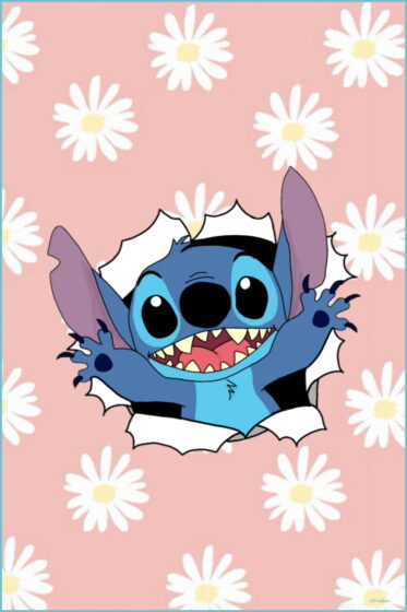 cute stitch wallpaper with pink background 827x1241