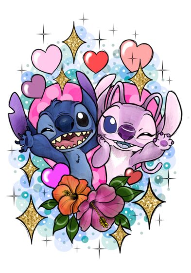 Cute, unique Stitch and angel wallpaper for mobile 1223x1742
