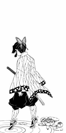 Demon slayer manga wallpaper with Nobu's back turned for phone 960x1920