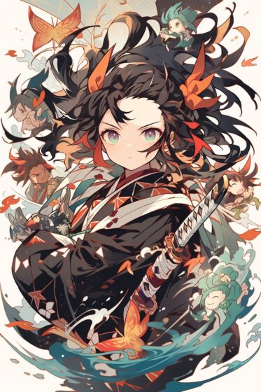 demon slayer wallpaper phone fanart 736x1104