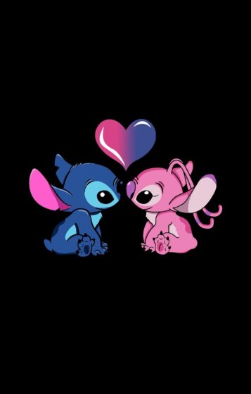 Free Stitch and angel wallpaper with black background 1248x1956