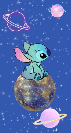 galaxy stitch wallpaper with many planets 720x1338