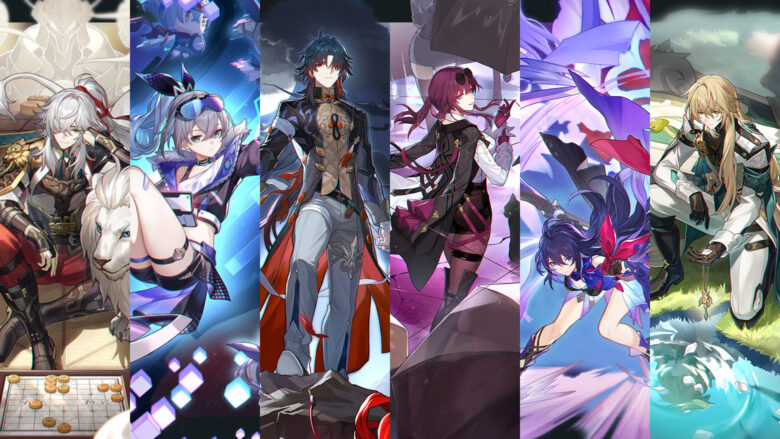 honkai star rail wallpaper with male and female characters in the game 1920x1080