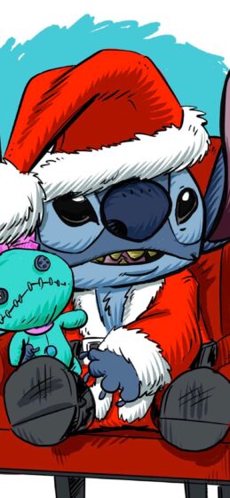 iPhone Stitch wallpaper cosplay Santa Claus 1180x2556