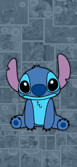 iPhone Stitch wallpaper with comic background 1301x2820