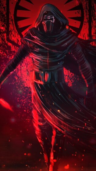 Kylo ren wallpaper HD with red background tones 750x1334