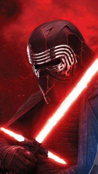 Kylo Ren wallpaper with red sword pose 4K 2160x3840