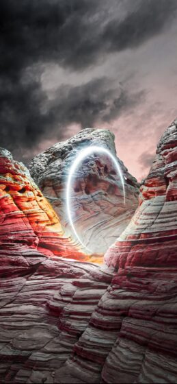 light circle 4K wallpaper phone 1284x2778