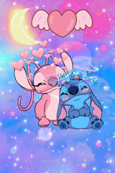 Lovely Angel and Stitch wallpaper for phone 736x1104