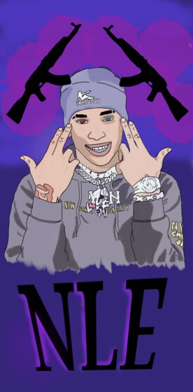 nle choppa wallpaper animated wearing a hat for iPhone 800x1622