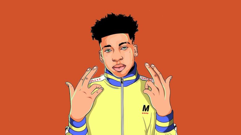 nle choppa wallpaper animated with orange background 1920x1080