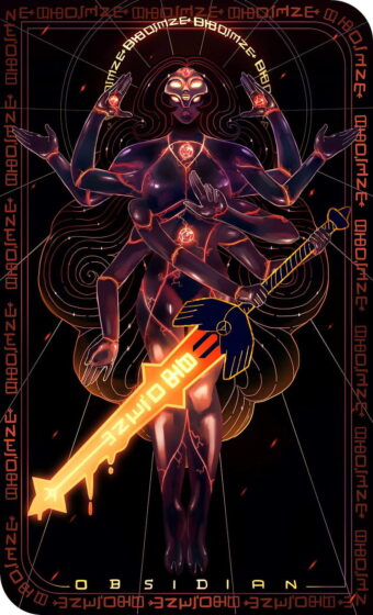 obsidian steven universe wallpaper is printed on the card 800x1317