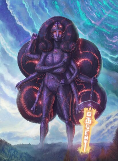 obsidian steven universe wallpaper stands tall against the sky 1022x1392